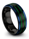 His Wedding Ring Sets Husband and Boyfriend Tungsten Band Black Finger Bands - Charming Jewelers