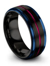 Black Guys Promise Band Tungsten Bands for Guys Engraved Customized Step Flat - Charming Jewelers