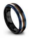 Woman&#39;s 6mm Copper Line Promise Band Tungsten Bands Polished Cute Black Bands - Charming Jewelers