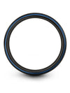 Blue Line Wedding Rings Tungsten Bands Natural Black Jewelry for Woman&#39;s Sister - Charming Jewelers