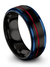 Black Wedding Bands for Woman 8mm Black and Black Tungsten Ring Guys Engagement - Charming Jewelers