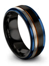 Valentines Day Husband Tungsten Bands for Men 8mm Black Jewelry Ring Black - Charming Jewelers