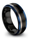 Wedding Rings Bands Sets for Husband and Him 8mm Tungsten Carbide Band for Lady - Charming Jewelers
