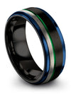 Wedding Ring for Men&#39;s Black Plated Polished Tungsten Ring Male Black - Charming Jewelers