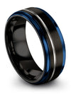 Wedding Ring for Men&#39;s Black Plated Polished Tungsten Ring Male Black - Charming Jewelers