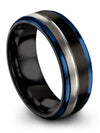 Black Wedding Ring Sets Her and Girlfriend Tunsen Bands Man 8mm 6th Black Band - Charming Jewelers
