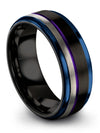 Guys Metal Wedding Ring Lady Wedding Rings Tungsten 8mm Black Small Ring Male - Charming Jewelers