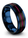 Womans Plain Black Wedding Rings Tungsten Band Brushed Simple Black Jewelry Men - Charming Jewelers
