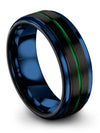 Black Green Anniversary Ring Men&#39;s Black Tungsten Bands Set Black Promise Rings - Charming Jewelers