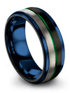 Male Plain Wedding Rings Brushed Black Tungsten Band for Lady Womans Ring Sets - Charming Jewelers