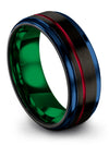 Black Bands Wedding Set Tungsten Guys Band Black Unique Band Sets for Guy Black - Charming Jewelers