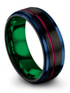 Wedding Rings for Lady Black Tungsten Bands Boyfriend and Fiance Brushed Black - Charming Jewelers