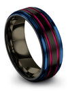 Black Wedding Band for Her Tungsten Wedding Ring for Female 8mm Guys Band Ring - Charming Jewelers