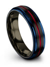 Black Line Wedding Rings Tungsten Bands Natural Black Jewelry for Lady Sister - Charming Jewelers