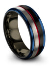 8mm Wedding Ring for Female Tungsten Carbide Ring Black Band Plain Brushed Ring - Charming Jewelers