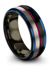 Wedding Rings Her and Girlfriend Tungsten Black Gunmetal Bands 8mm Black Rings - Charming Jewelers