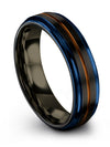 Wedding Guy Bands Black Tungsten 6mm Female Band 6mm 2 Year 11th Anniversary - Charming Jewelers