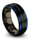 Guys Black and Black Promise Ring Male Black Tungsten Wedding Ring 8mm Rings - Charming Jewelers