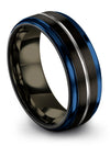 Brushed Black Tungsten Womans Wedding Rings 8mm Black Tungsten Rings Black - Charming Jewelers