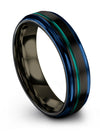 Groove Wedding Ring Special Edition Band Promise Band Black Male Band 6mm - Charming Jewelers