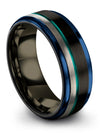 Her and Wife Black Wedding Rings Engagement Lady Rings for Men Tungsten Bands - Charming Jewelers