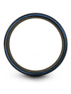 Men Tungsten Wedding Bands Blue Line Woman Tungsten Couples Promise Ring Set - Charming Jewelers