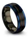 Mens Wedding Rings Black Tungsten Carbide 8mm Rings for Guy Engagement Mens - Charming Jewelers