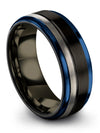 Solid Black Wedding Rings Tungsten Carbide Bands Man Engraved Guys Rings Black - Charming Jewelers