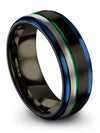 Mens and Mens Wedding Band Sets Black Tungsten Wedding Rings Bands 8mm 8th - Charming Jewelers