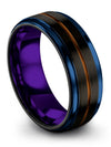 Her and Girlfriend Wedding Bands Band Woman&#39;s Black Copper Tungsten Wedding - Charming Jewelers
