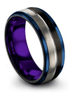 Wedding Ring Black for Him Tungsten Carbide Wedding Ring