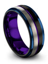 Wedding Ring Black for Him Tungsten Carbide Wedding Ring for Guy Engagement - Charming Jewelers