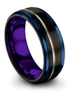 Girlfriend for Him Tungsten Engagement Band Fiance and His Black Bands Set - Charming Jewelers