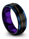 Woman&#39;s Simple Promise Ring Fancy Bands Black Tungsten Ring Couples Promise - Charming Jewelers