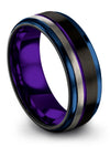 Plain Promise Rings Men&#39;s Black Tungsten 8mm Promise Ring