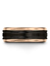 Unique Black Guy Wedding Band Man Tungsten Wedding Rings Black Line Bands Sets - Charming Jewelers