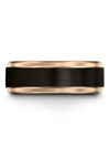 Groove Wedding Bands Woman Tungsten 8mm Black Plated Promise Rings Couples - Charming Jewelers