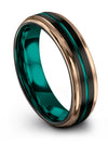 Woman Wedding Ring Black Teal Tungsten Band for Guys Black 6mm Promise for Guys - Charming Jewelers