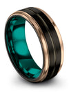 Matching Black Wedding Rings Tungsten Ring Lady Brushed Black and Gunmetal Ring - Charming Jewelers
