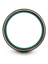 8mm 55th - Emerald Wedding Band for Woman&#39;s Tungsten Wedding Ring Black Teal - Charming Jewelers