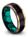 Minimalist Wedding Rings Woman Engraved Tungsten Carbide Band Black Bands - Charming Jewelers