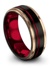 Tungsten Wedding 8mm Tungsten Carbide Wedding Ring Black Engagement Man Bands - Charming Jewelers