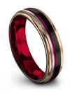 Wedding Ring for Womans Engravable Black Gunmetal Tungsten Plain Black Band - Charming Jewelers
