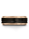 Black and Black Anniversary Band Female Black Tungsten Bands Brushed Womans - Charming Jewelers