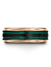 Black Wedding Rings for Male Tungsten Black Teal Tungsten Band Mid Finger Band - Charming Jewelers