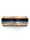 Male Wedding Rings Black Engravable Tungsten Wedding Bands Polished Promise - Charming Jewelers