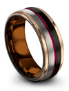 Black Rings Wedding Set Carbide Tungsten Bands Couples Promise Ring Set Unique - Charming Jewelers