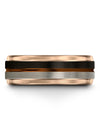 Female Anniversary Band Black and Copper Guys Wedding Bands Tungsten Black - Charming Jewelers