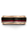 Black Wedding Band for Couple 8mm Black Tungsten Rings for Woman Plain Bands - Charming Jewelers