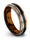 Woman Wedding Rings Step Flat Black Boyfriend and His Tungsten Carbide Band - Charming Jewelers